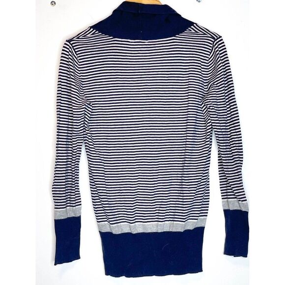 Nautical Navy Preppy‎ Striped Button Up Cardigan M - Picture 3 of 5